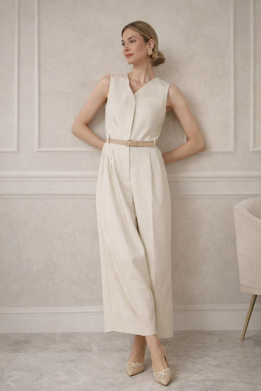 Elegantný overal so širokými nohavicami