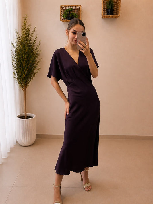 Elegantné maxi šaty s prekríženým dekoltom
