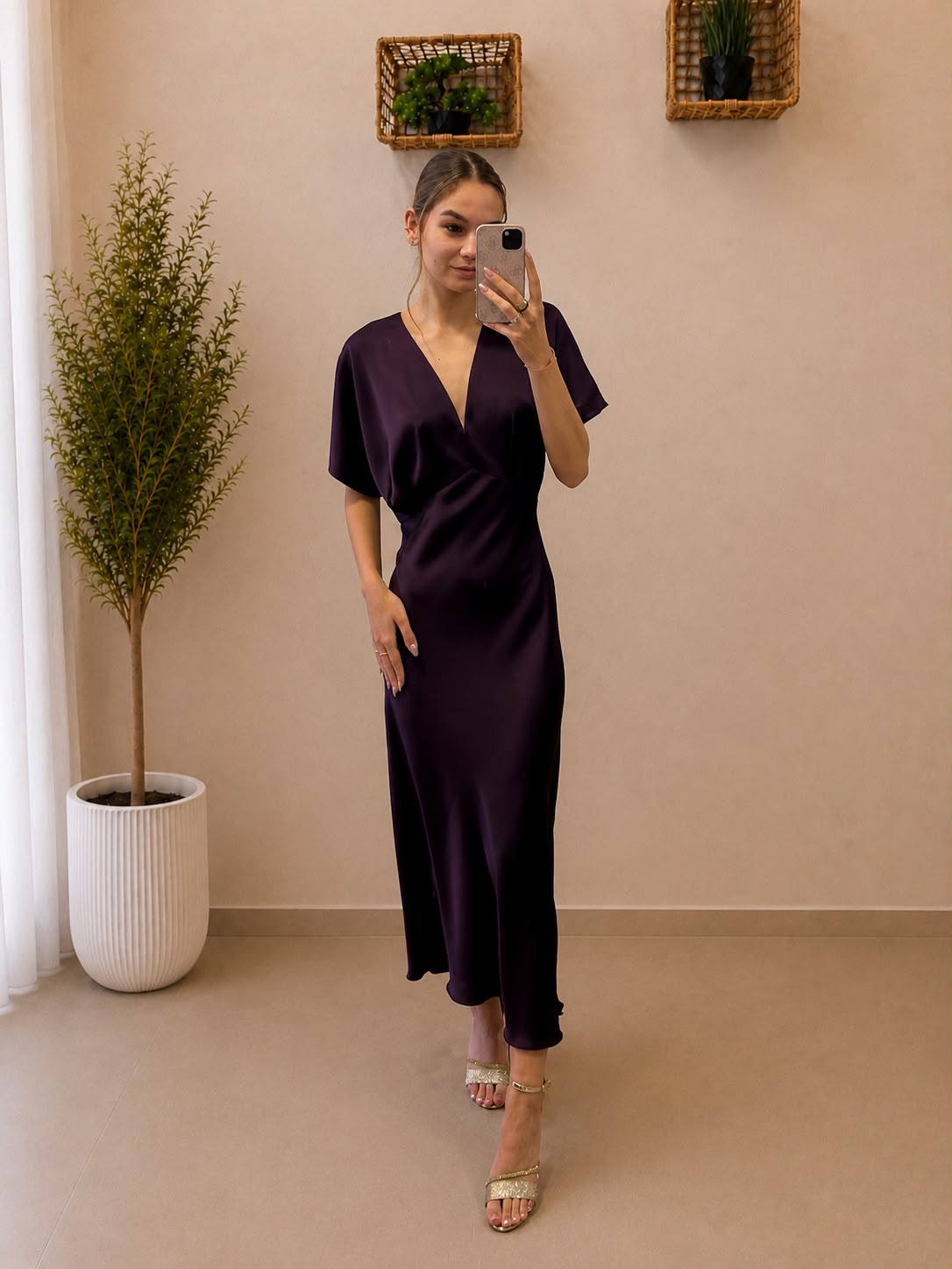 Elegantné maxi šaty s prekríženým dekoltom